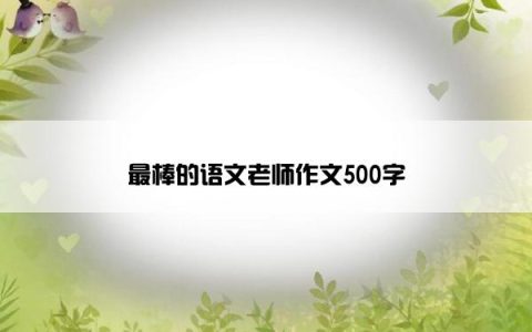 最棒的语文老师作文500字