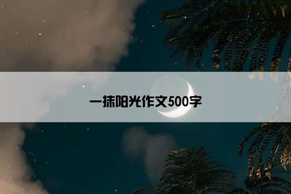 一抹阳光作文500字