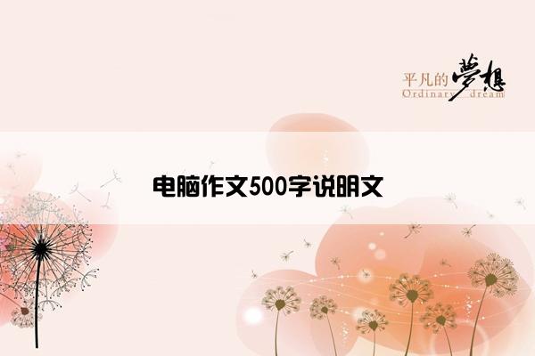 电脑作文500字说明文