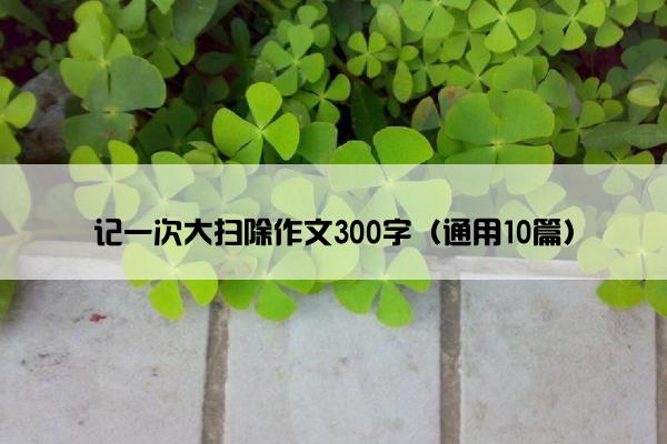 记一次大扫除作文300字（通用10篇）