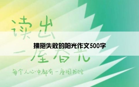 拥抱失败的阳光作文500字