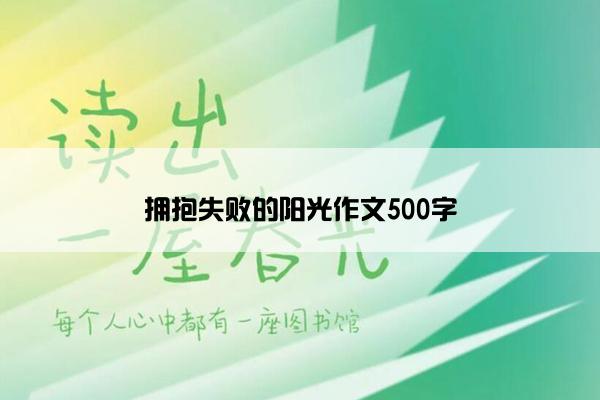 拥抱失败的阳光作文500字