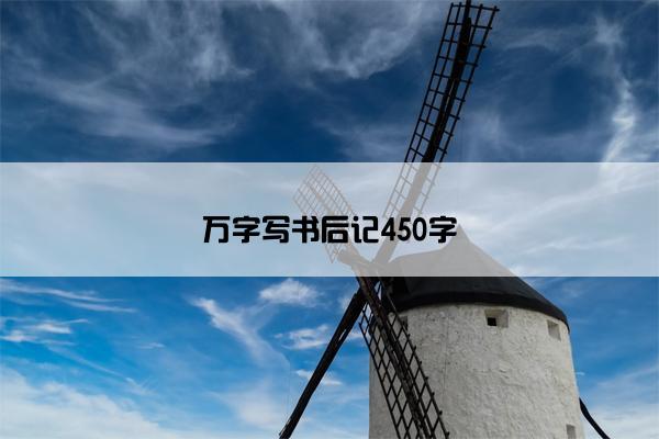 万字写书后记450字