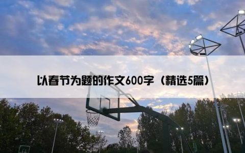 以春节为题的作文600字（精选5篇）