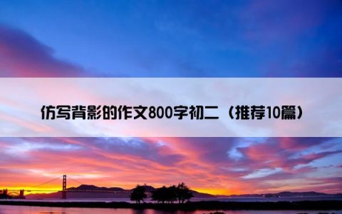 仿写背影的作文800字初二（推荐10篇）