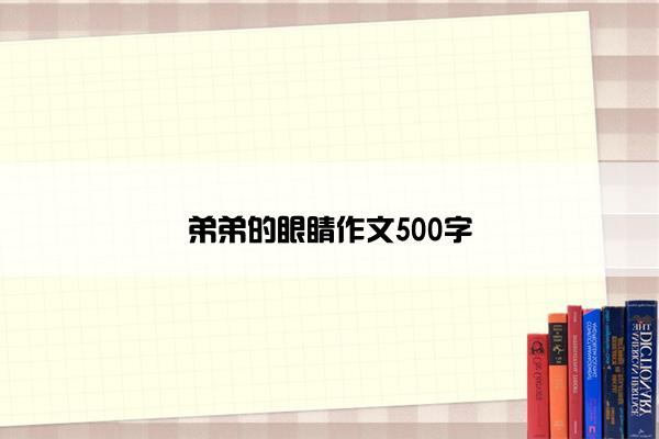 弟弟的眼睛作文500字