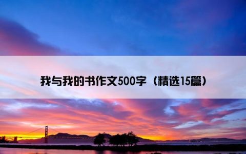 我与我的书作文500字（精选15篇）