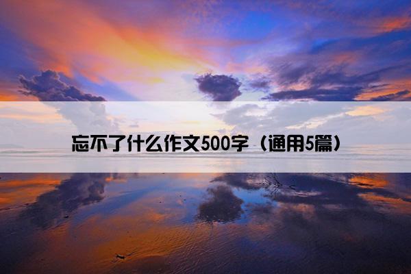 忘不了什么作文500字（通用5篇）