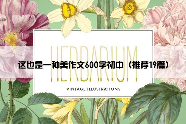 这也是一种美作文600字初中（推荐19篇）