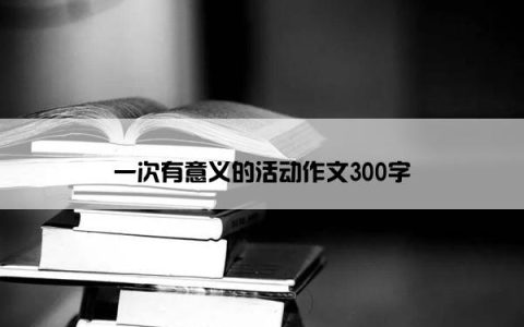 一次有意义的活动作文300字