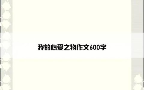 我的心爱之物作文600字