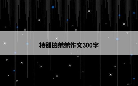 特别的弟弟作文300字