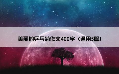 美丽的乒乓菊作文400字（通用5篇）