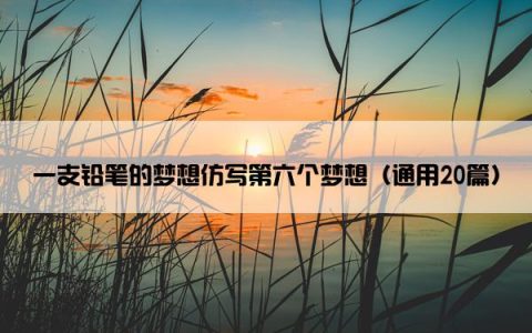一支铅笔的梦想仿写第六个梦想（通用20篇）