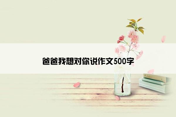 爸爸我想对你说作文500字