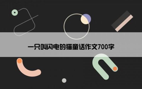 一只叫闪电的猫童话作文700字