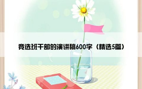 竞选班干部的演讲稿600字（精选5篇）