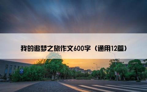 我的追梦之旅作文600字（通用12篇）