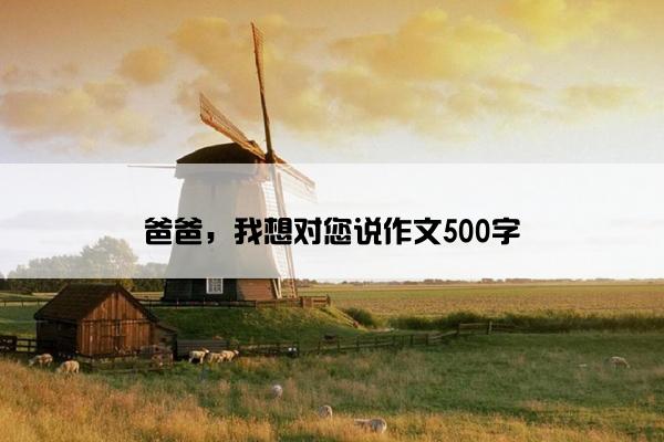 爸爸，我想对您说作文500字