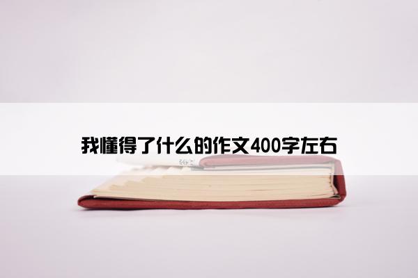 我懂得了什么的作文400字左右