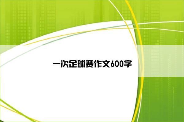 一次足球赛作文600字