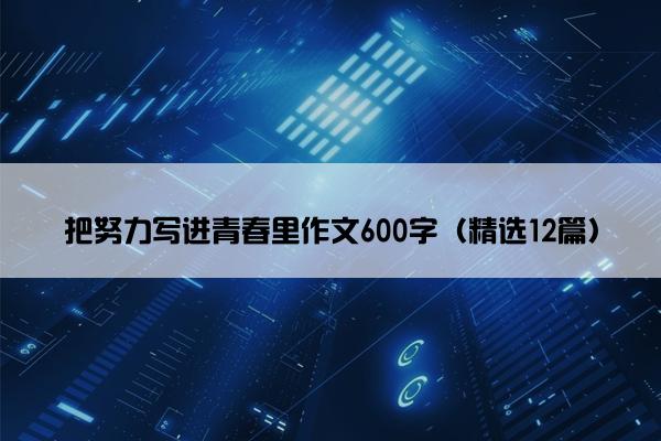 把努力写进青春里作文600字（精选12篇）