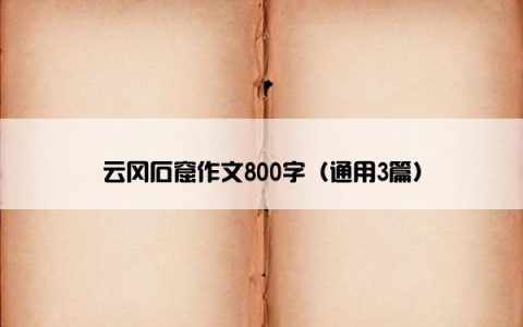 云冈石窟作文800字（通用3篇）