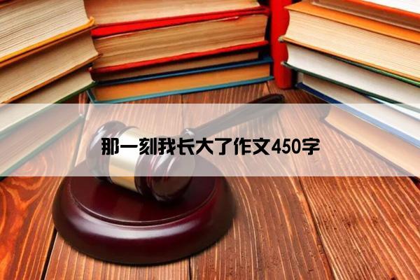 那一刻我长大了作文450字