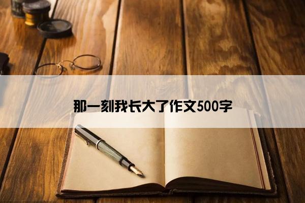 那一刻我长大了作文500字