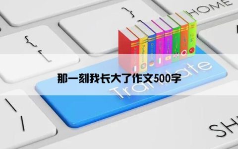那一刻我长大了作文500字