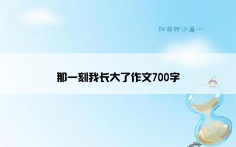 那一刻我长大了作文700字