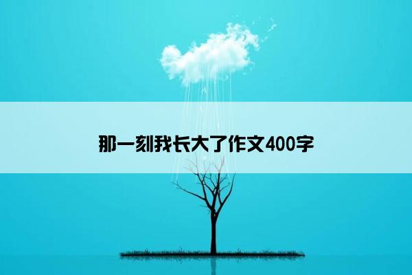 那一刻我长大了作文400字