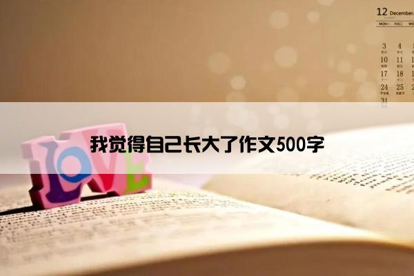 我觉得自己长大了作文500字