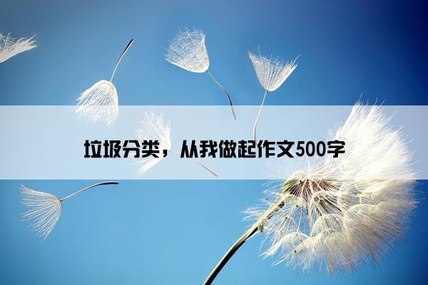 垃圾分类，从我做起作文500字