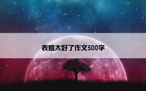 表姐太好了作文500字