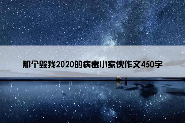 那个毁我2020的病毒小家伙作文450字