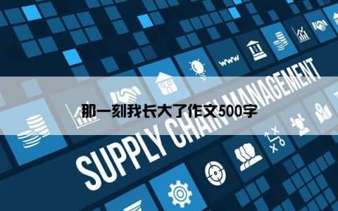 那一刻我长大了作文500字