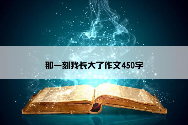 那一刻我长大了作文450字