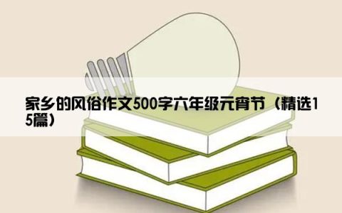 家乡的风俗作文500字六年级元宵节（精选15篇）