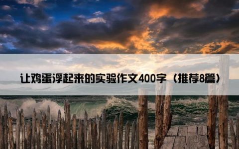 让鸡蛋浮起来的实验作文400字（推荐8篇）
