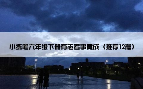 小练笔六年级下册有志者事竟成（推荐12篇）