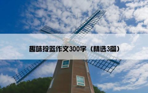 趣味投篮作文300字（精选3篇）