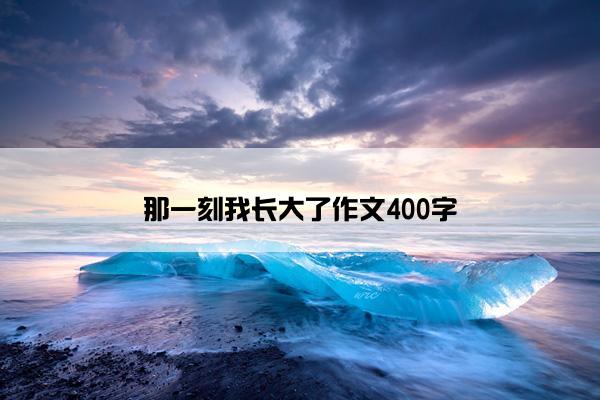 那一刻我长大了作文400字