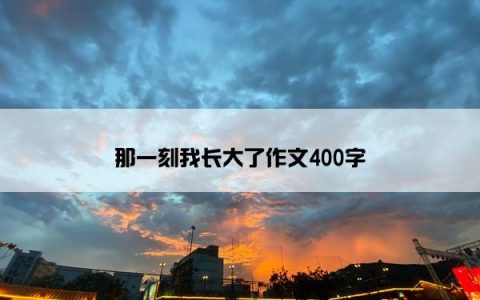 那一刻我长大了作文400字