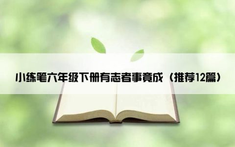 小练笔六年级下册有志者事竟成（推荐12篇）