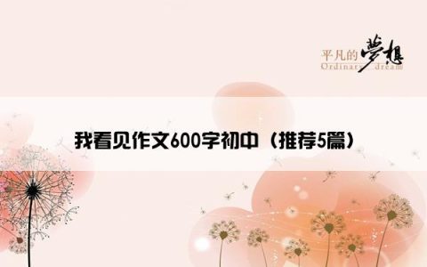 我看见作文600字初中（推荐5篇）