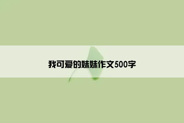 我可爱的妹妹作文500字