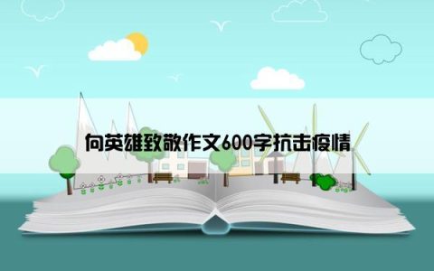 向英雄致敬作文600字抗击疫情