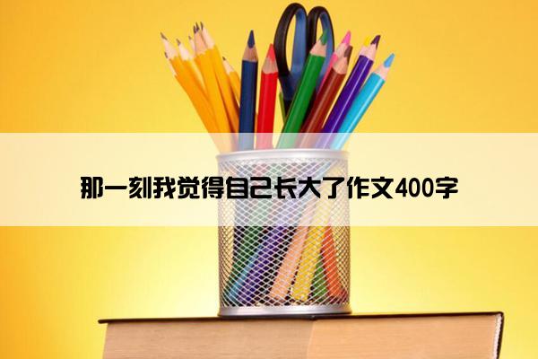 那一刻我觉得自己长大了作文400字