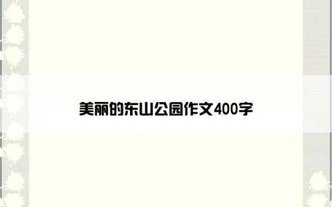 美丽的东山公园作文400字